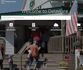 Image of the New Alpha.delaware.gov website