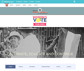 Image of the new women vote 100 website