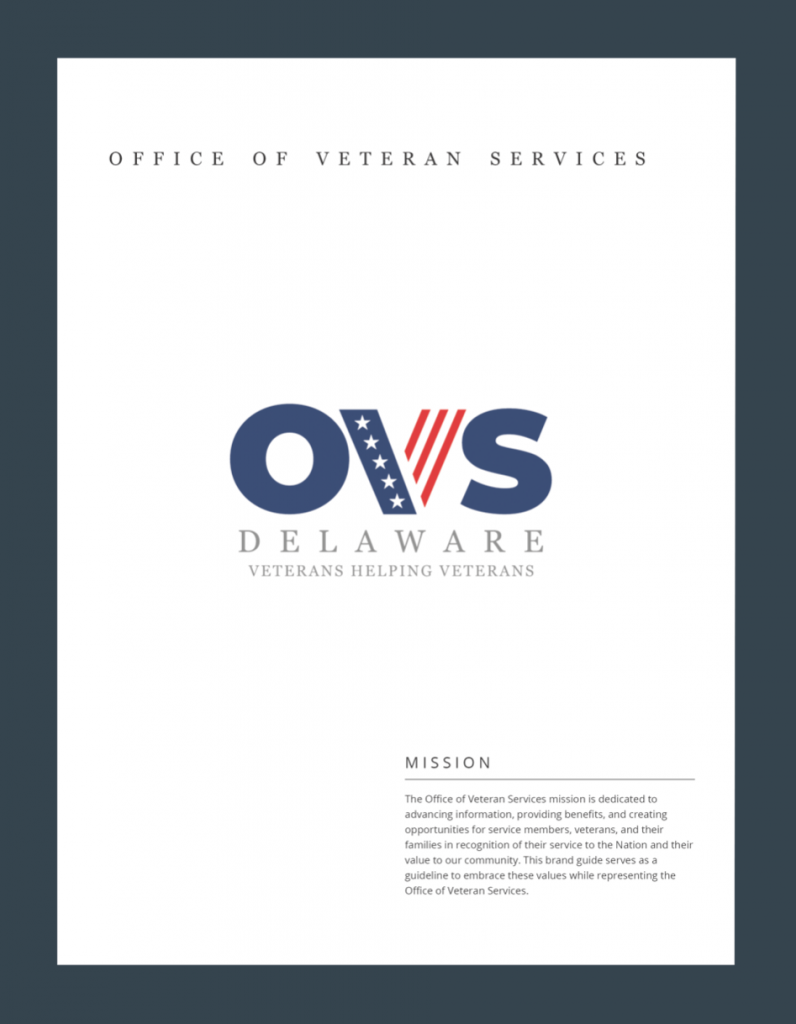 Office of Veterans Services Brand Guide Cover Page