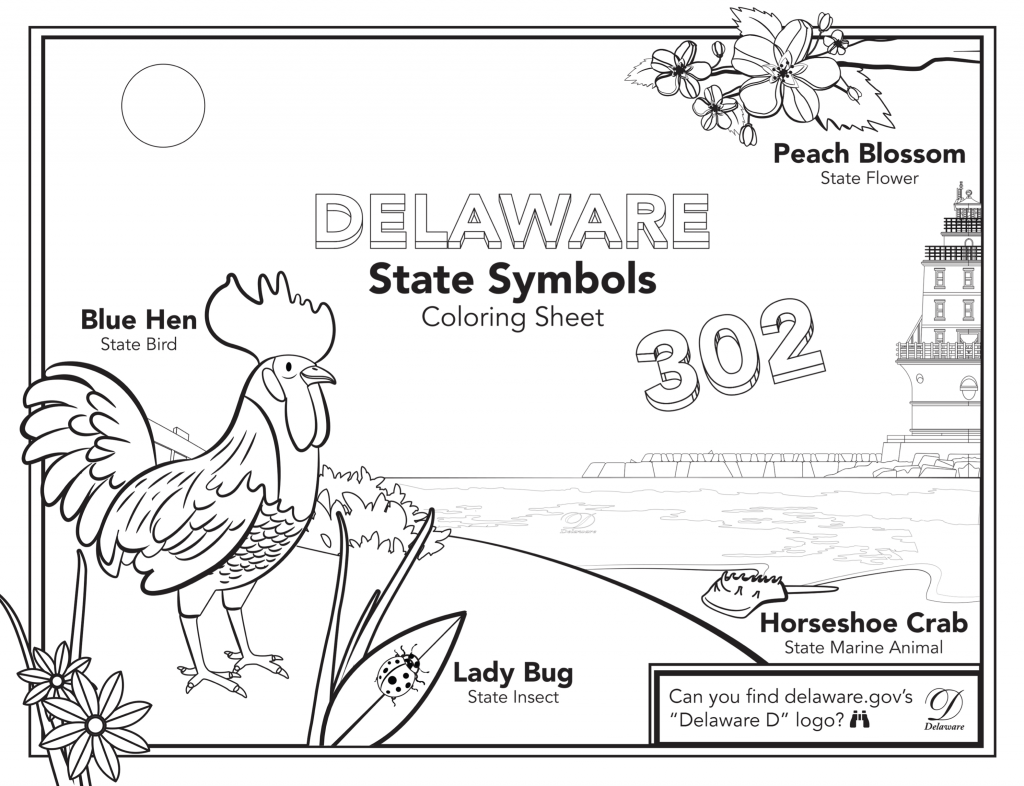 delaware state tree coloring page