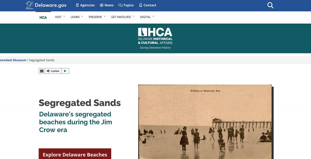 Segregated Sands online exhibit homepage