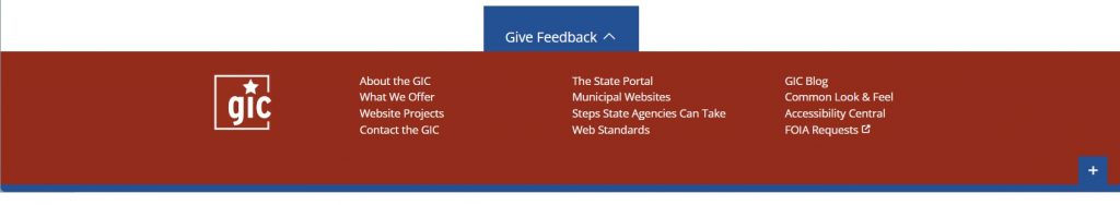 An image showing Delaware's common look and feel branded state website footer.