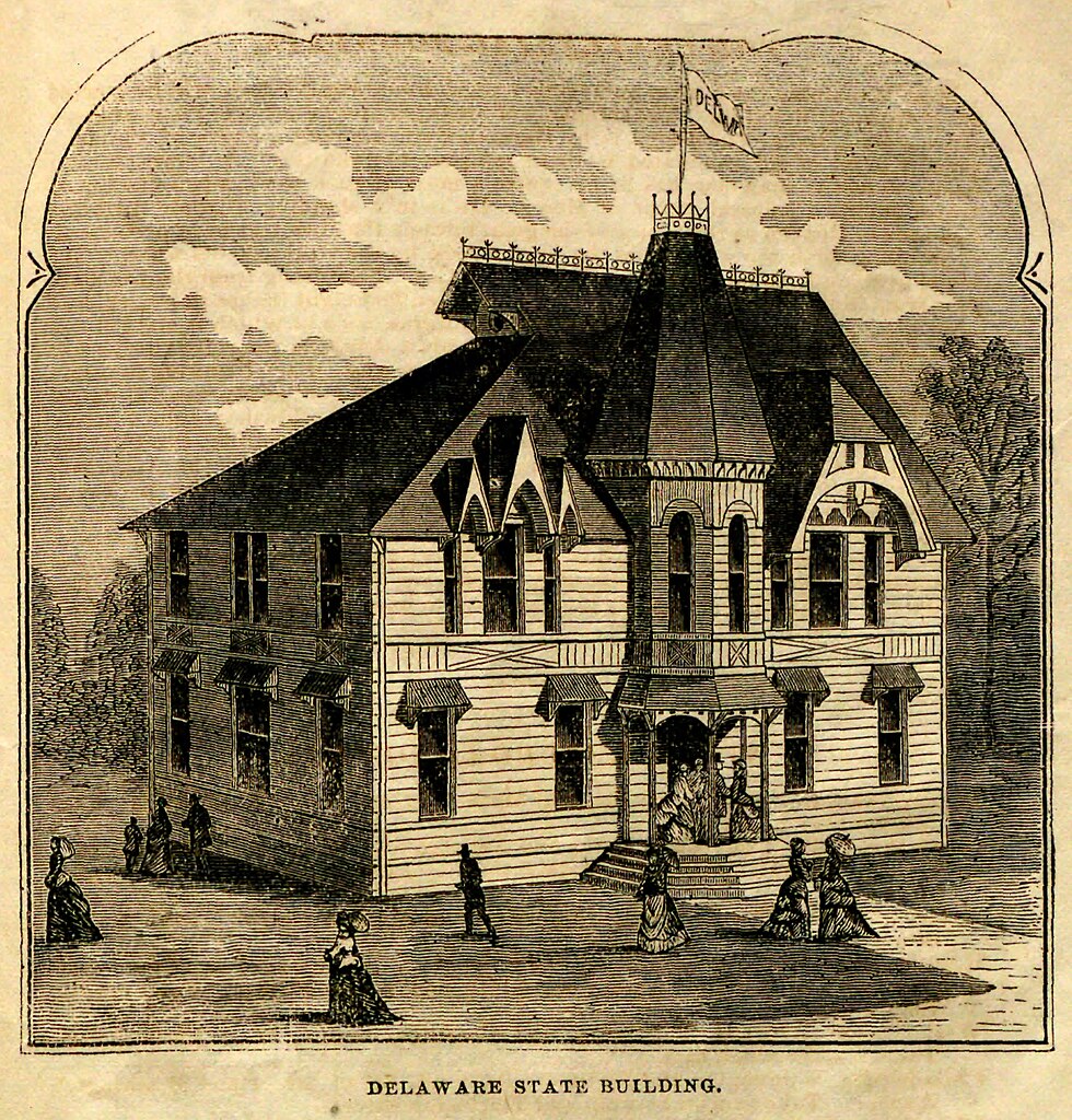 Engraving of the Delaware State Building from 1876