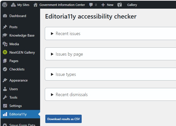 WordPress dashboard screenshot showing Editorially tab opened.
