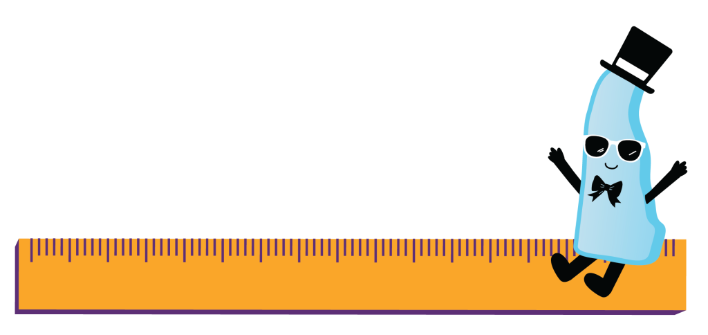 Cartoon character "Delly" sitting on a tape measure.