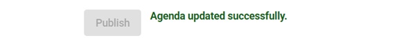 Screenshot showing Agenda Updated Successfully message.