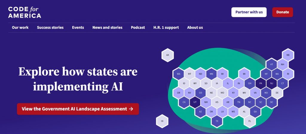Screenshot of Code for America site.