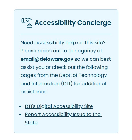 Lighthouse design system accessibility information box.