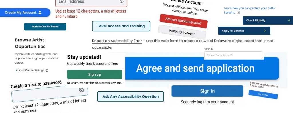 A collage of examples of microcopy.