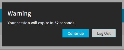 Screenshot of a session expiring warning.