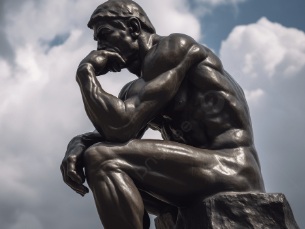 The famous statue The Thinker by Auguste Rodin.