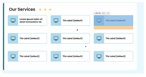 Screenshot showing additional service tile margin.